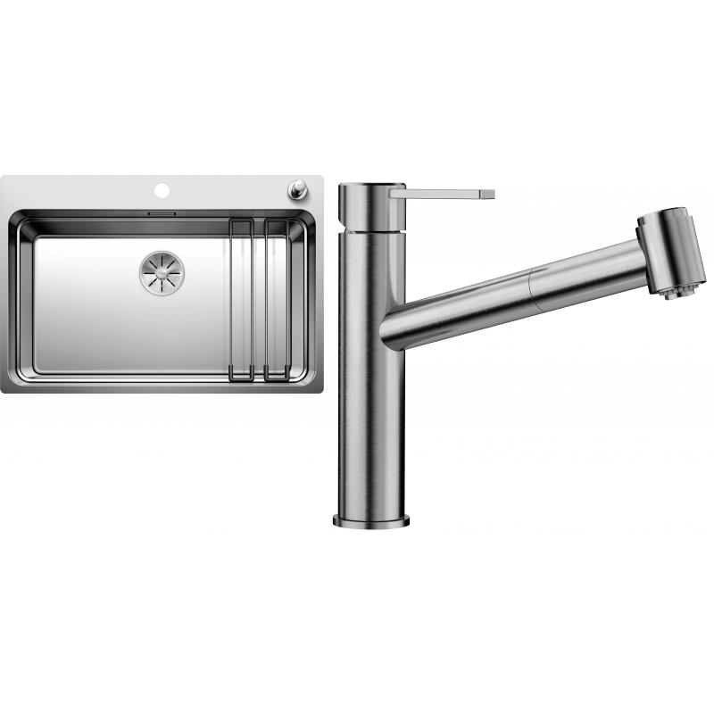 E-shop Set RS Blanco Etagon 700-IF/A + Blanco Ambis-S (hodvábne lesklá nerez + leštená nerez)