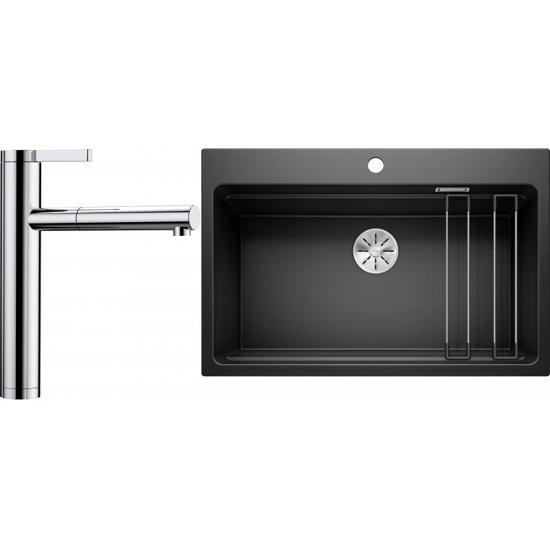 E-shop Set RS Blanco Etagon 8 + Blanco Linee-S (čierna + chróm)