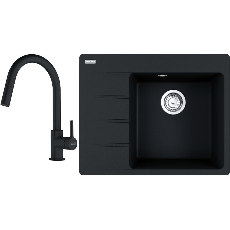 E-shop Set G285|286 Franke Centro CNG 611-62 TL + Franke FC 6051 Lina (vanička na ľavej strane, čierna matná + čierna matná)