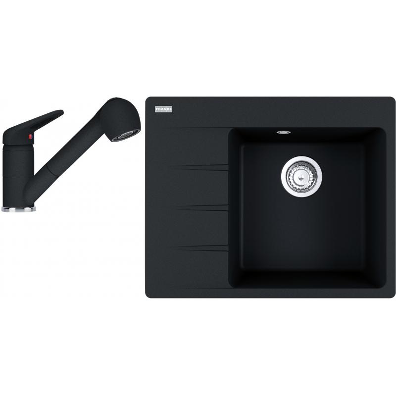 E-shop Set RS Franke Centro CNG 611-62 TL+ Franke FC 9547 (vanička na pravej strane, čierna matná + čierna matná)