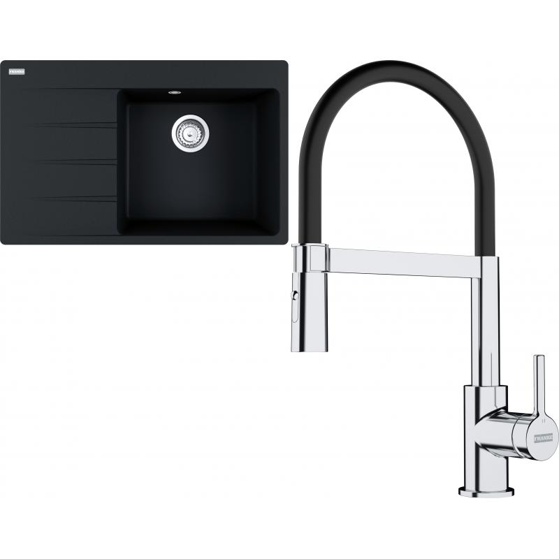 E-shop Set RS Franke Centro CNG 611-78 TL + Franke FC 6085 Lina (vanička na ľavej strane, biely ľad + chróm/čierna)