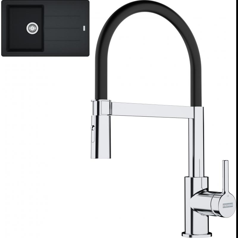 E-shop Set RS Franke Basis BFG 611-78 + Franke FC 6085 Lina (čierna matná + chróm/čierna)