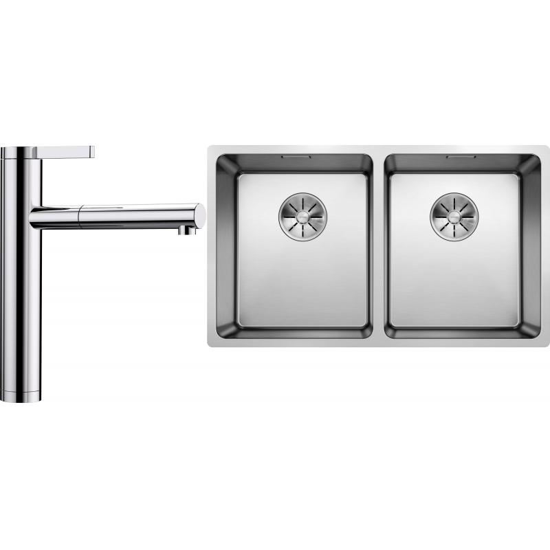 E-shop Set RS Blanco Andano 340/340-IF + Blanco Linee-S so sprškou (hodvábne lesklá nerez + hodvábne matná nerez)
